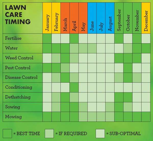 Lawn Care Guide Timetable