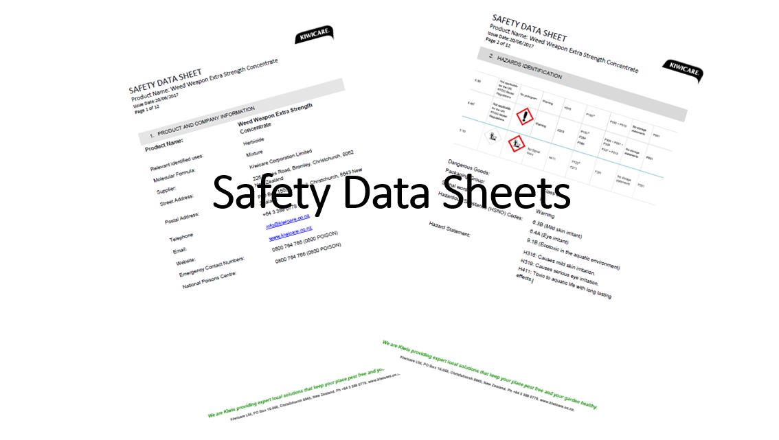 Kiwicare Garden Product Safety Data Sheets SDSs Kiwicare